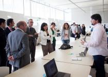 A directora da Axencia para a Modernización Tecnolóxica de Galicia, (Amtega), Mar Pereira, xunto co director da Axencia Galega de Innovación (GAIN), Manuel Varela; o director do Igape, Javier Aguilera, e o director de Telefónica para a zona Norte, Manuel Alonso, visitaron esta mañá o GOF